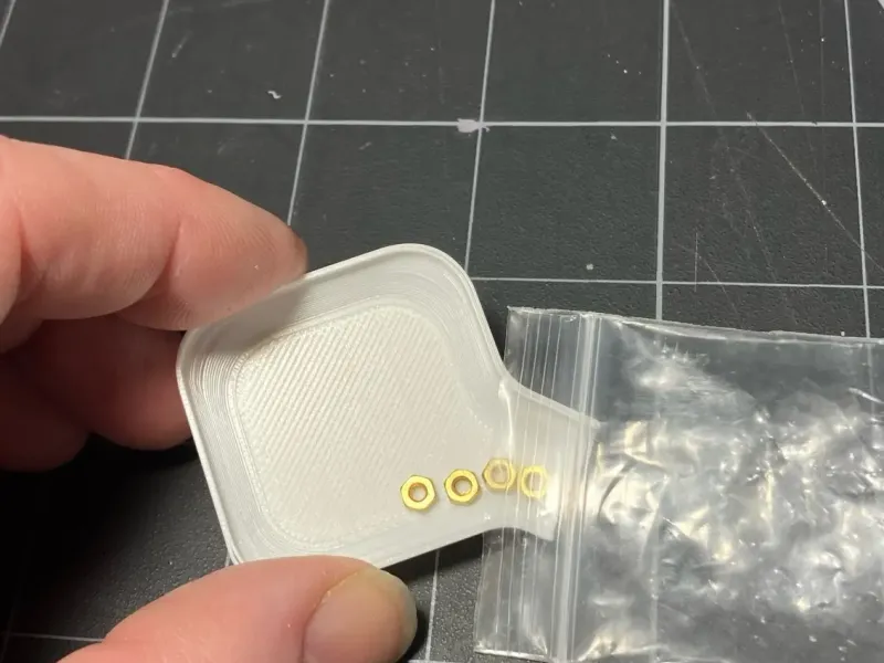 Small parts funnel tray