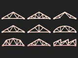 Steel Roof Frame Bundle  9 Structural Truss STL Designs-1