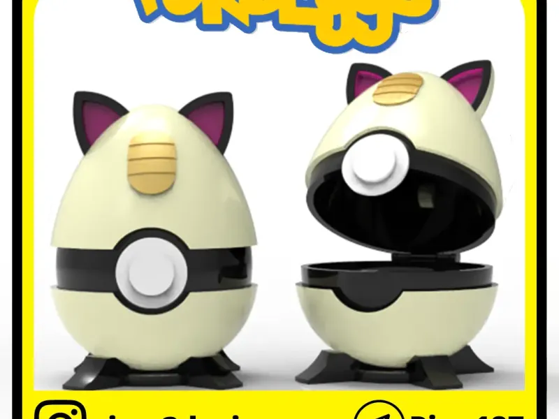 POKEBALLS MEOWTH EASTER EGG WITH HINGE