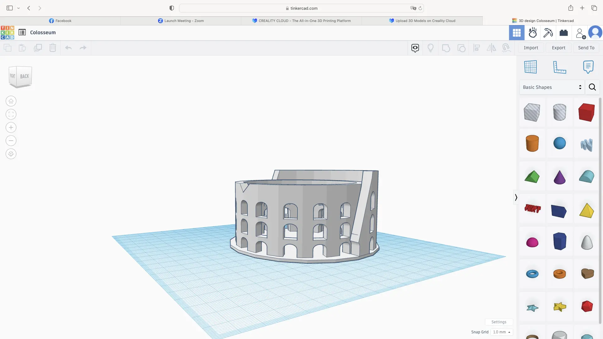 Kolosseum in Tinkercad erstellt