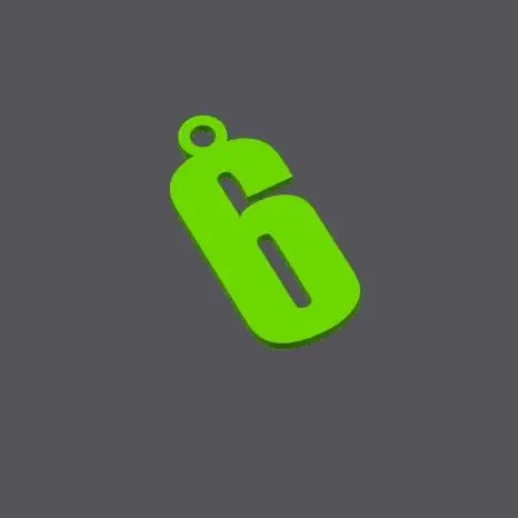 NUMBER 6 KEYCHAIN