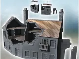 Set of two damaged buildings with visible interiors double c-0