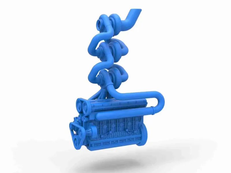 Motor Triple Turbo cu șase cilindri în linie Scară 1:25