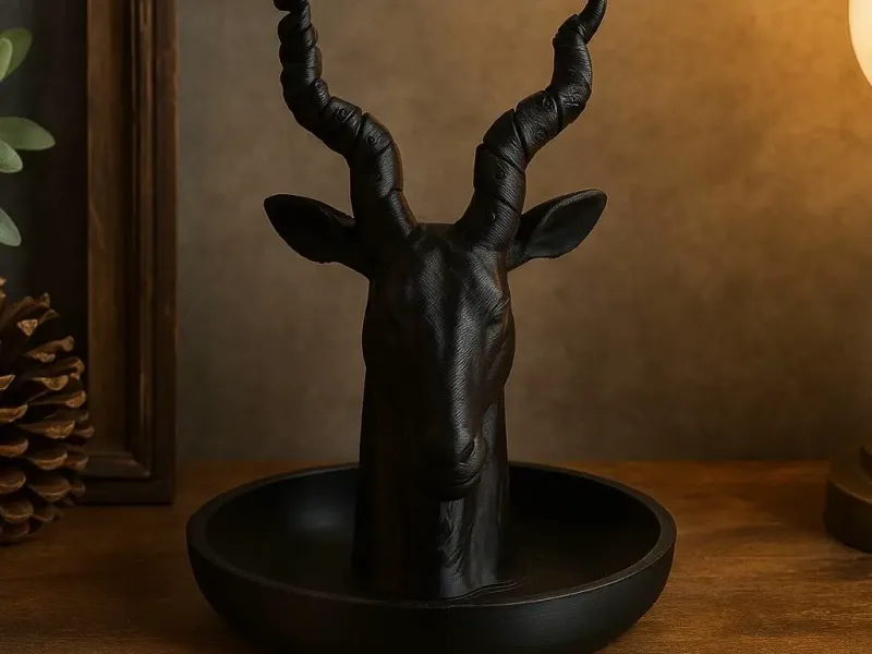 Antelope Head Tray — Decorative Organizer Dish