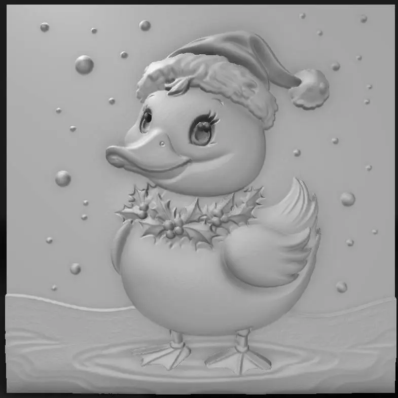 duck with Christmas wreath