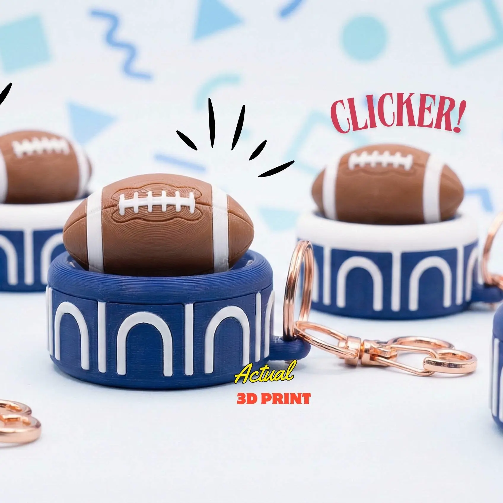 Super Bowl Clicker Fidget and Keychain