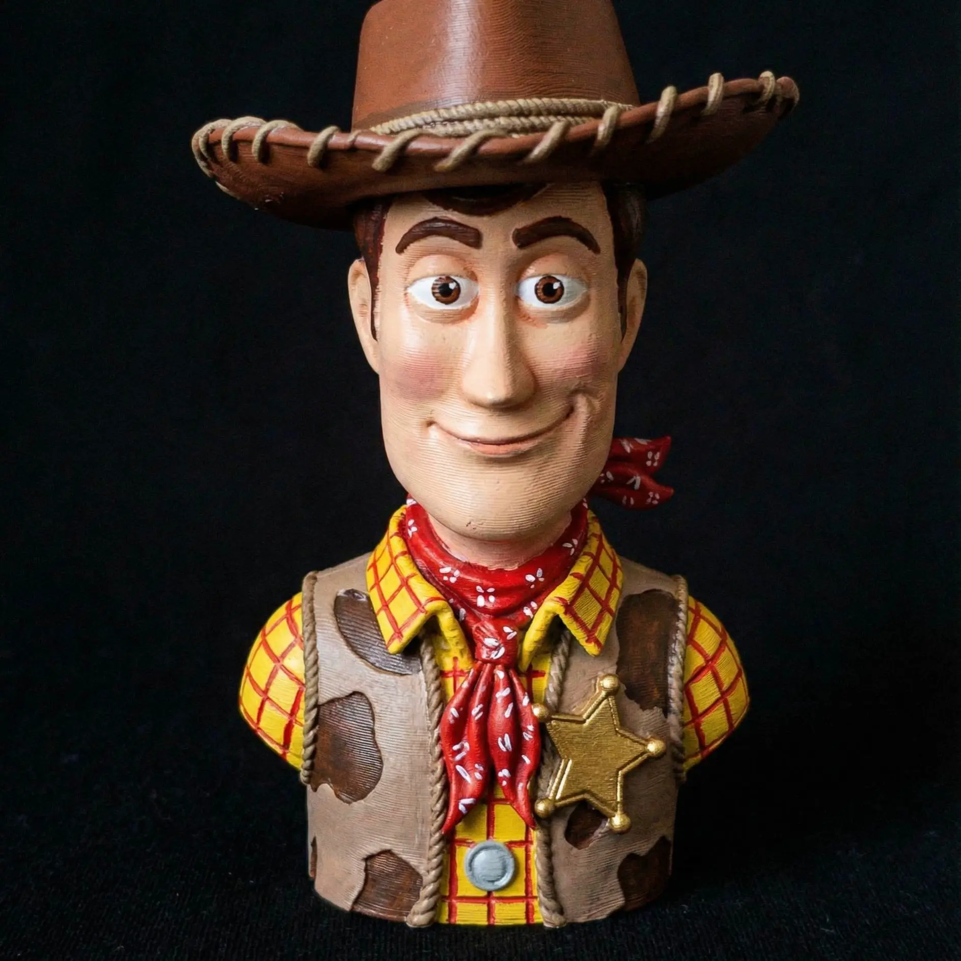 Woody Cowboy Bust | Sheriff Toy Statue | Western Hero Sculpt