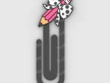 Paperclip Pencil with domestic bow - bookmark-0