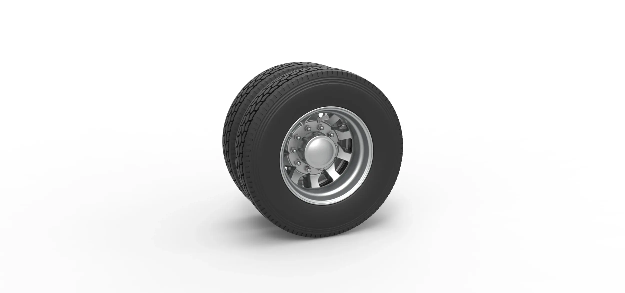 Rear custom wheel of semi truck V18 Scale 1:25