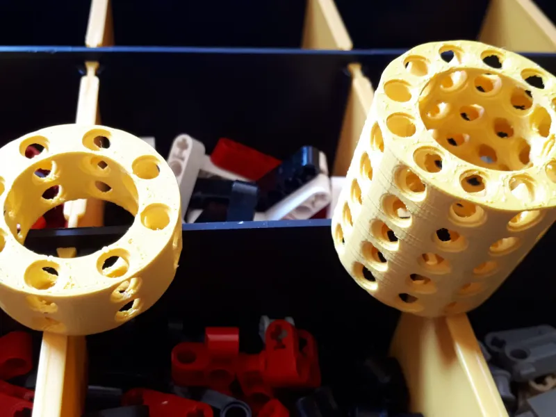 Cylindrical LegoBeam/BitBeam bricks