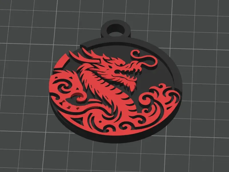 Chinese dragon keychain