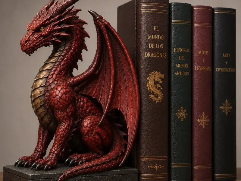 Sujetalibros Dragón Rojo – Diseño Fantasy