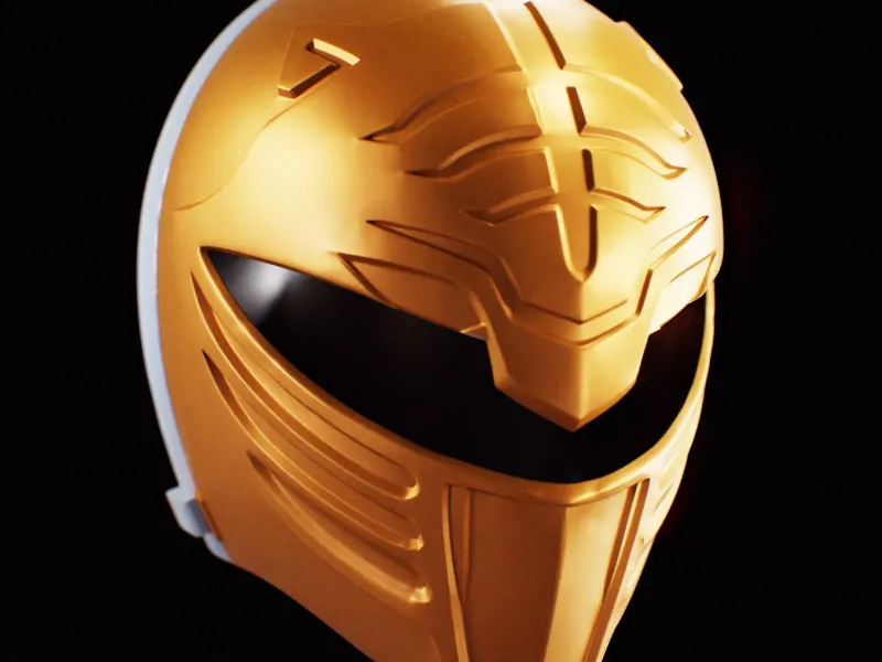 White Tiger Power Ranger Helmet split in Two