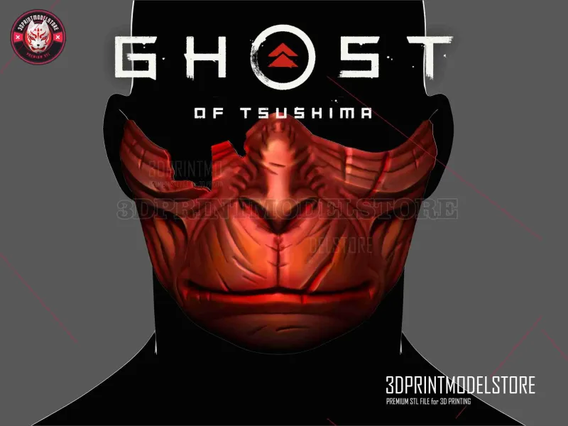 Ghost of Tsushima Mask - Japanese Kitsune Oni Samurai Mask