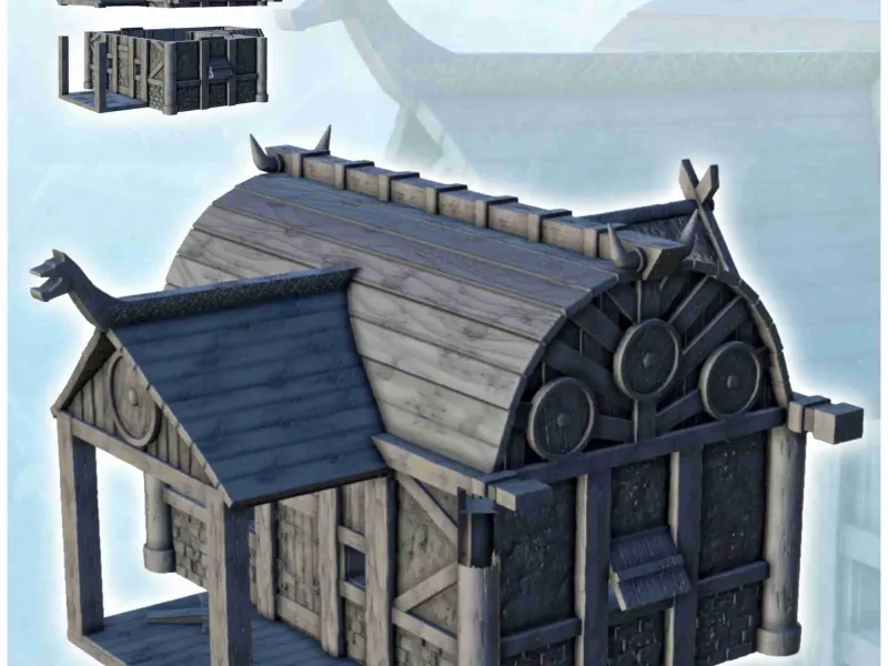 Scandinavian house with large canopy and ornaments (9) - sce