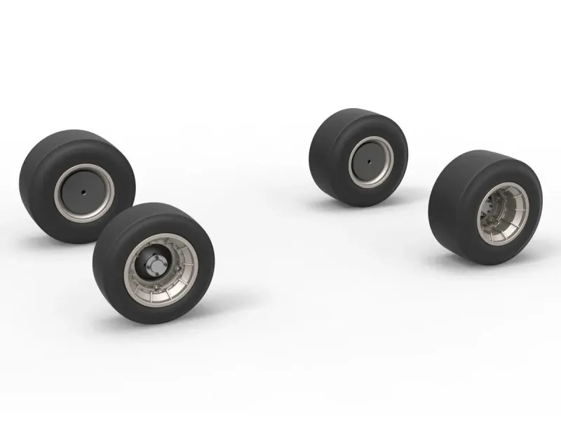 Wheel set of Vintage Asphalt Supermodified V2 Scale 1:25