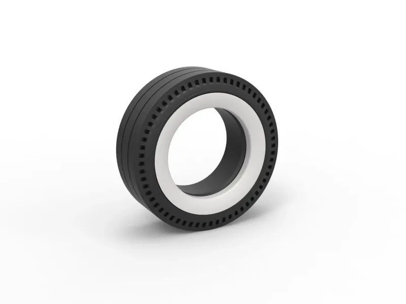 Whitewall rear tire of vintage dragster V4 Scale 1:25