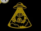 UFO - Silhouette - 2D Wall Art Decor-0
