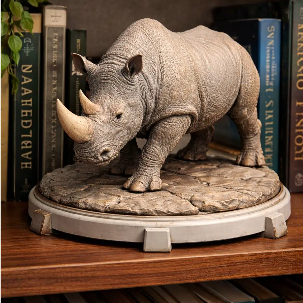 Rhino Statue STL File for 3D Printing – Realistic Rhinoceros