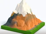 Low Poly Mountain Terrain – Stylized Mountain Landscape STL-3
