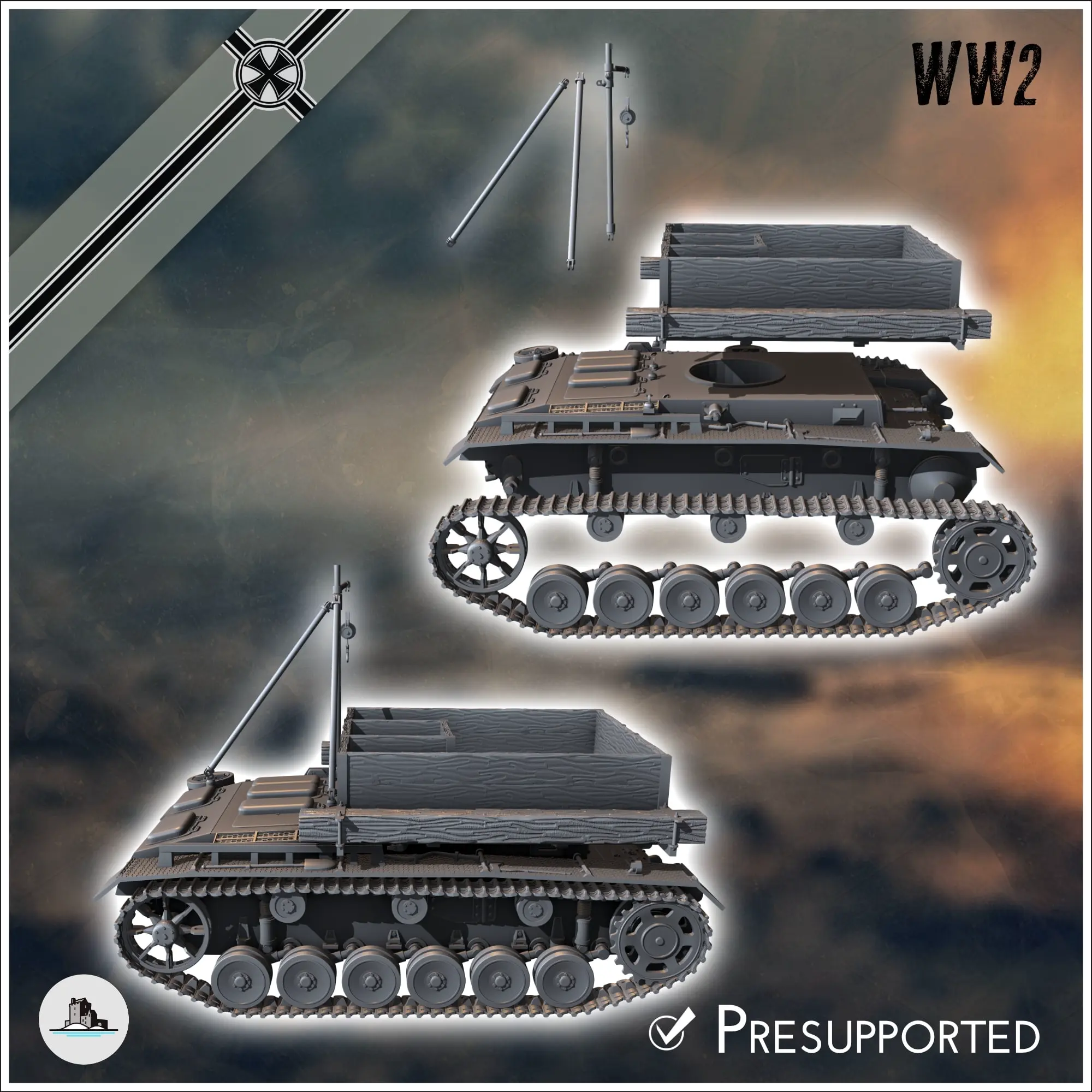 Bergepanzer III - WW2 miniaturen panzer krieg flammen welt zwei