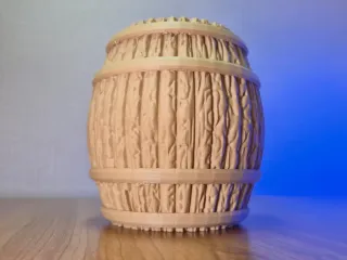 Wooden Barrel Desk Pen Organizer