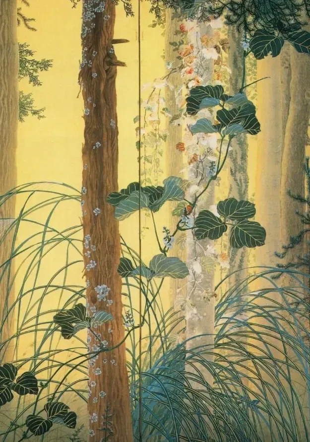 Litho - 'Autumn among the Trees', 1910, by Shimomura Kanzan