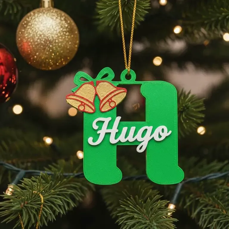 christmas ornament letter H