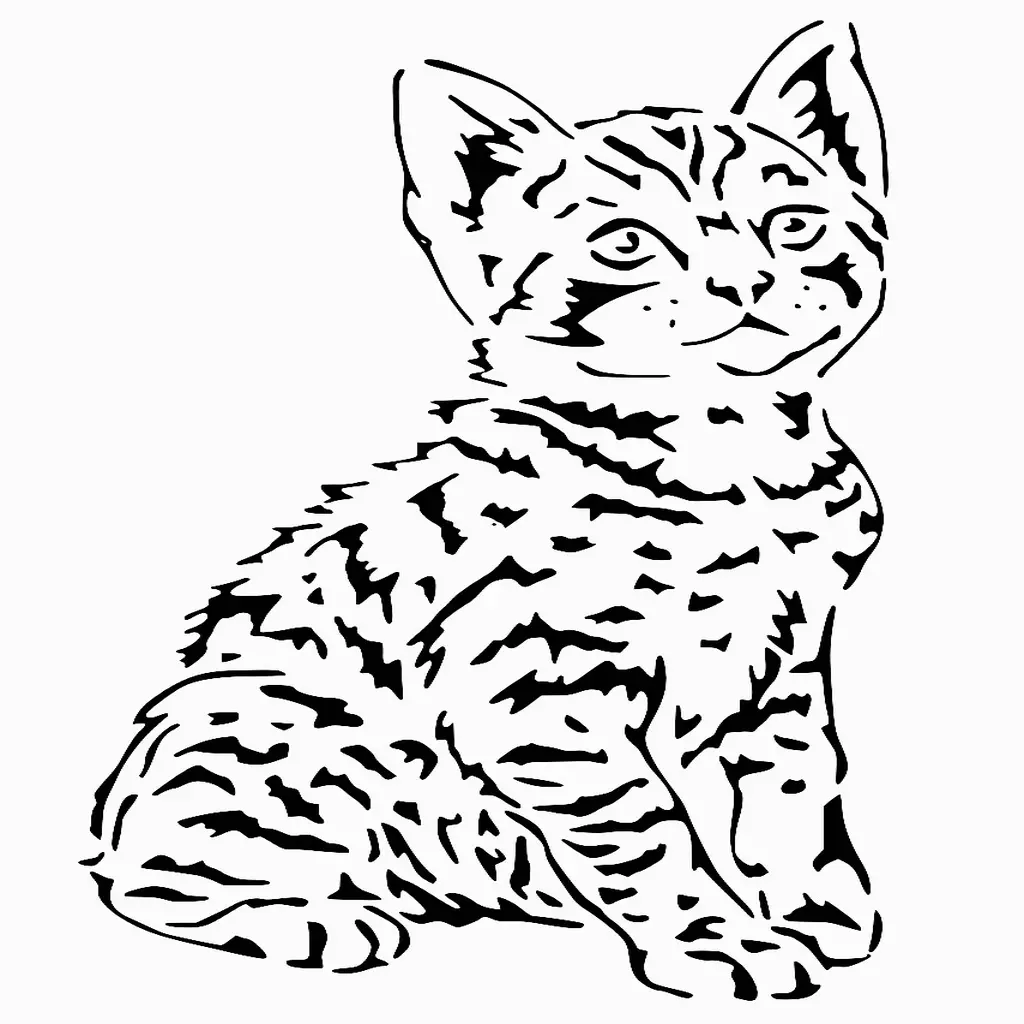 Kitten stencil 3