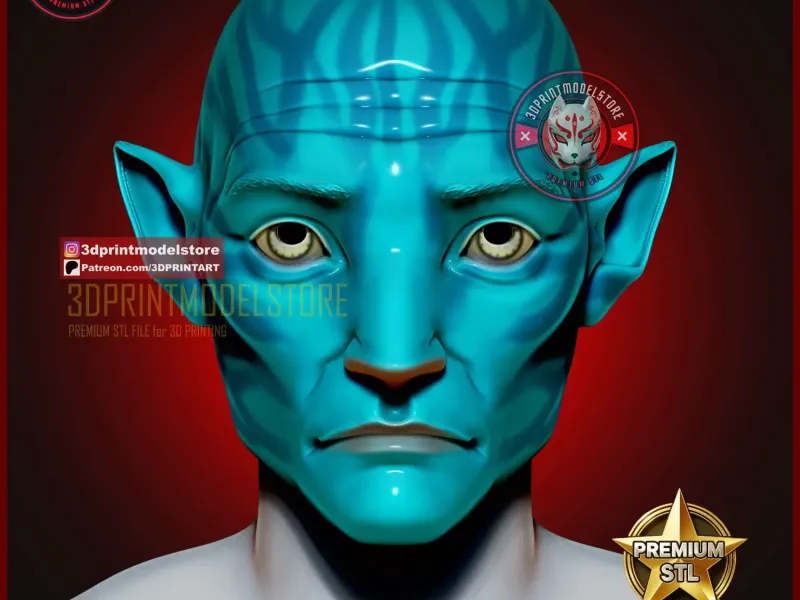 Avatar Miles Quaritch Head Mask - Navi Cosplay Props