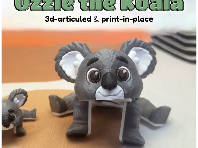 Ozzie the Articulated Koala - Cute Print-in-Place 3D Model