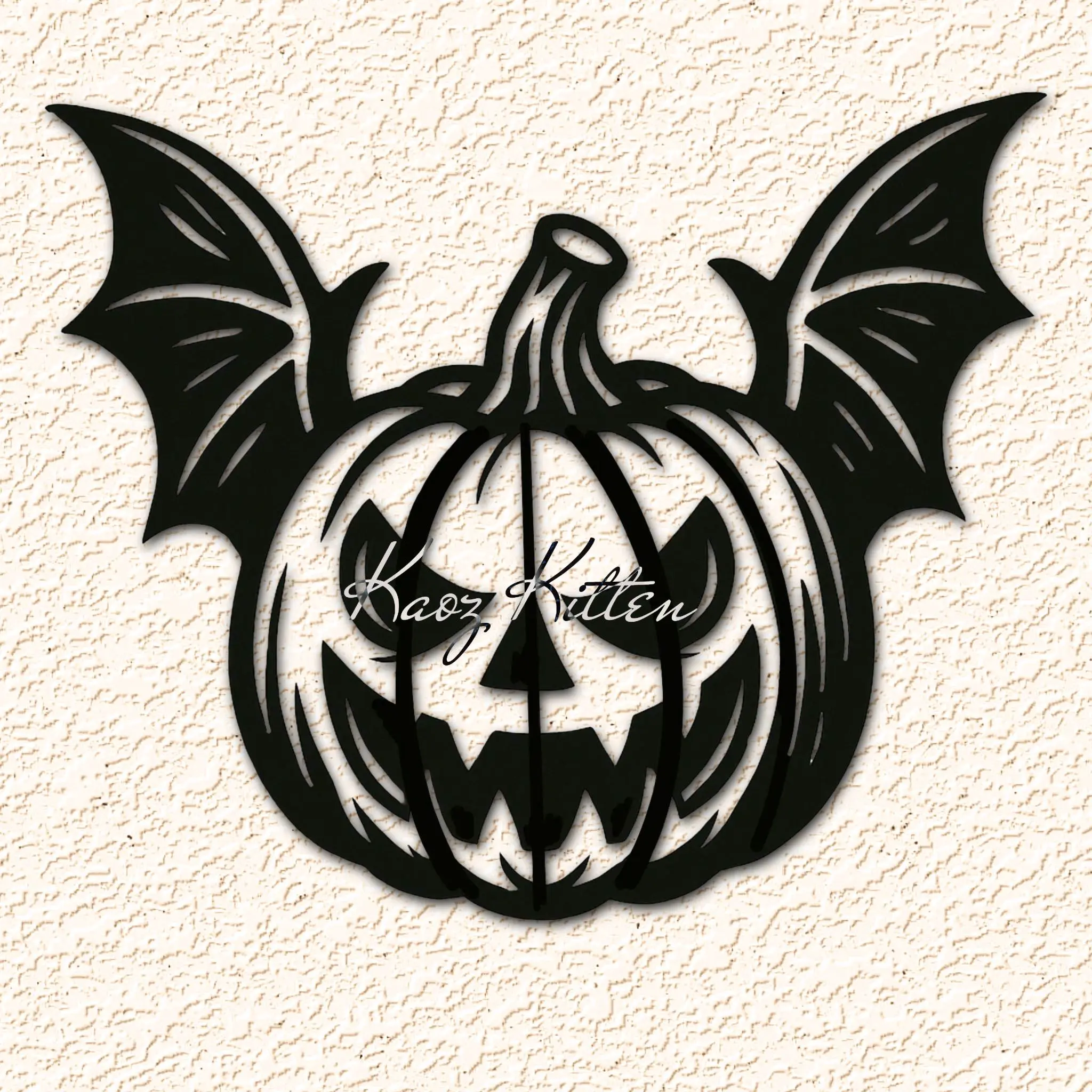 Evil Flying Bat Pumpkin  Wall Art Home Decor