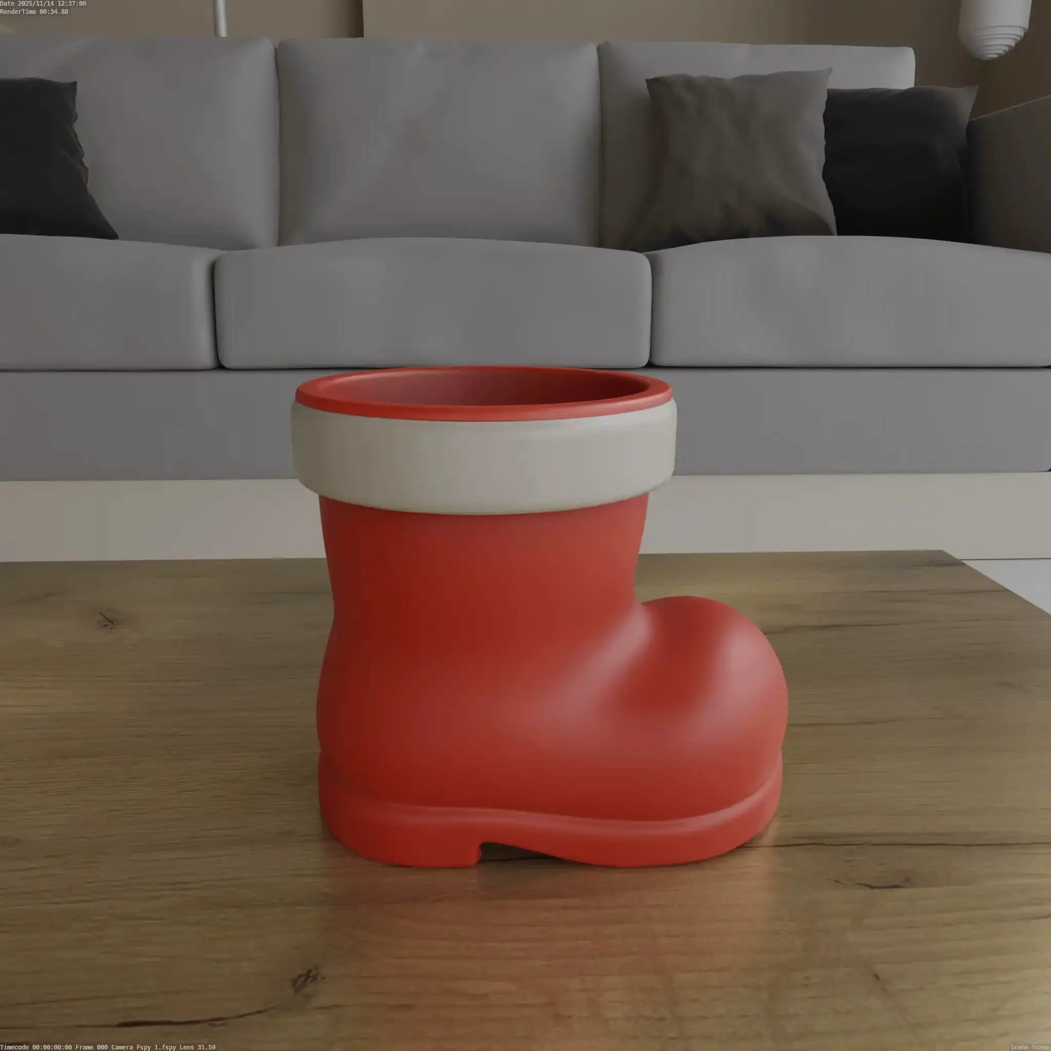 Santa Boot Planter Candy Container 3D Model STL