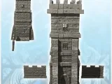 Medieval cut stone defense tower with adjoining walls (13) --3