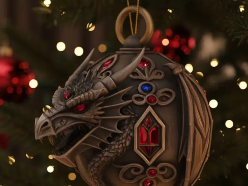 Dragon style christmas ornament