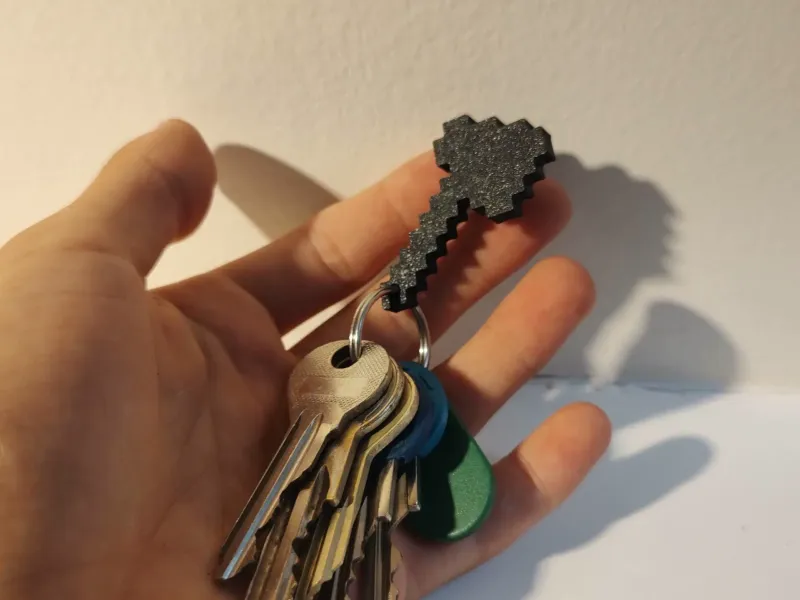 Minecraft axe keychain