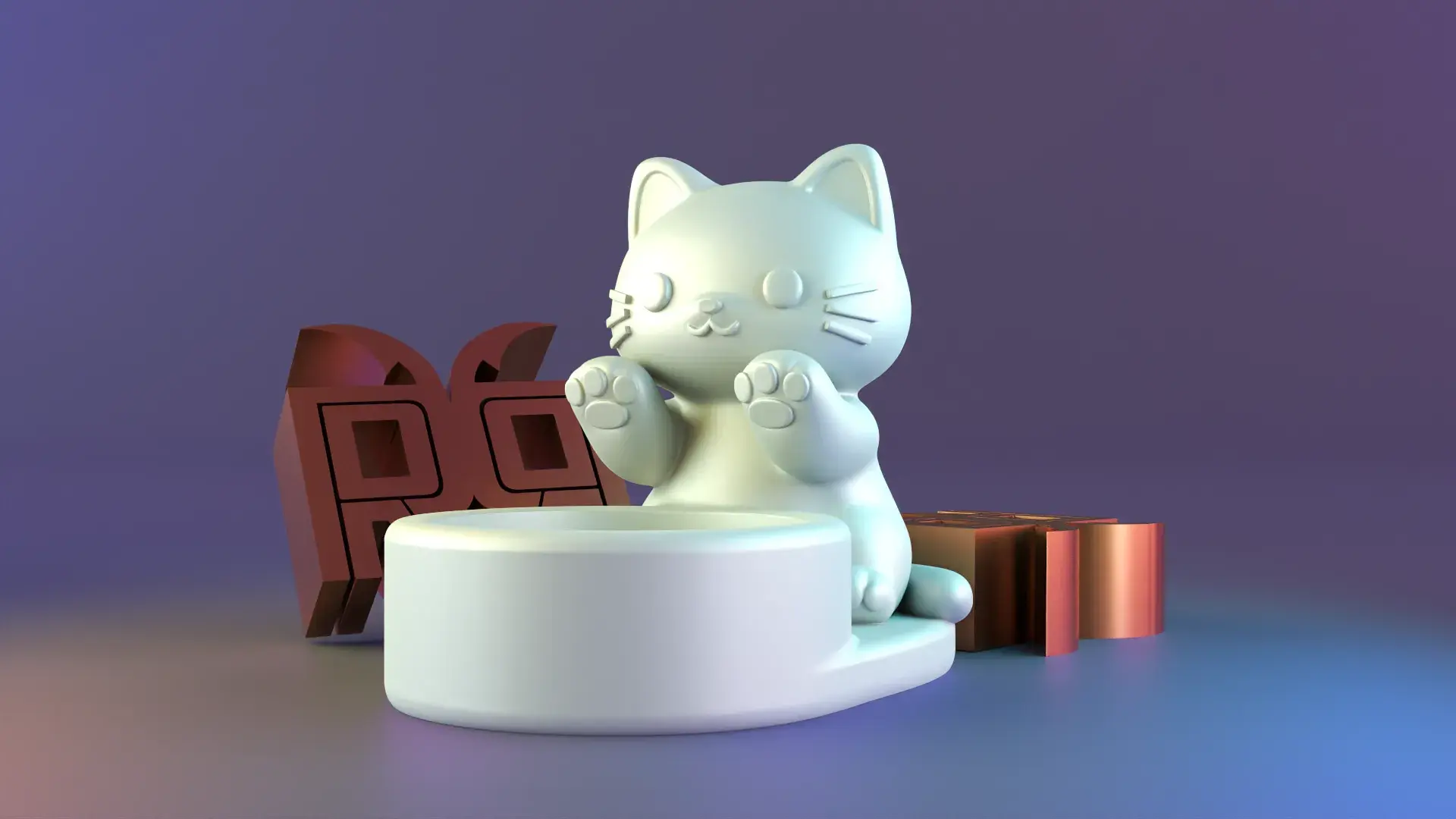 Cat candle holder