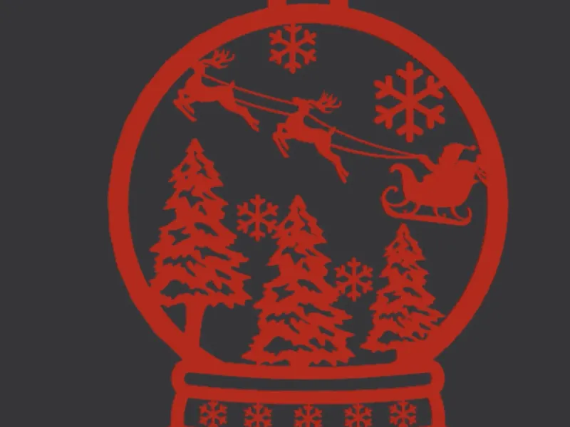 Christmas Snow Globe Ornament Santa is on the Way