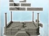 Modular wall set with ruined altar with columns (2) - miniat-2