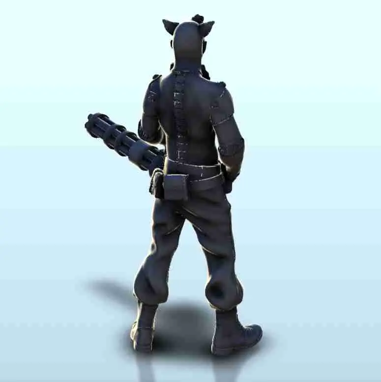 Payaso con minigun 2 (+ versión con soporte) - miniaturas