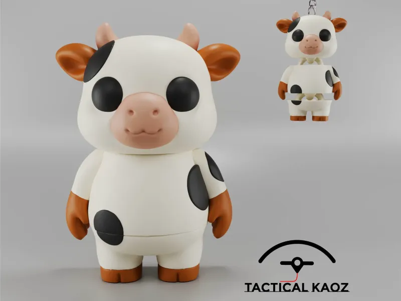 Figurinha de Vaca Flexível + Chaveiro