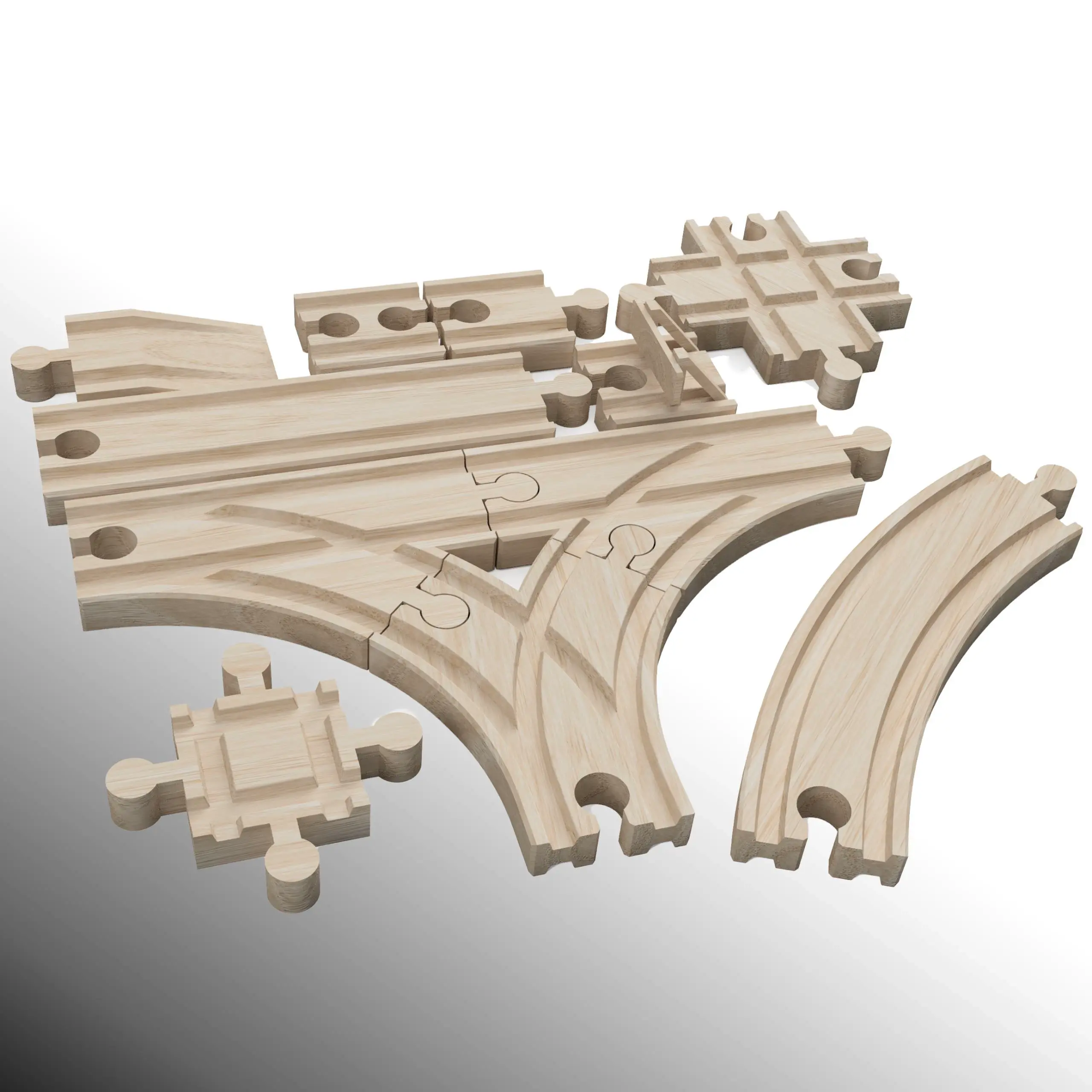 3D Printer Files | 3MF File | Rails to wooden rails