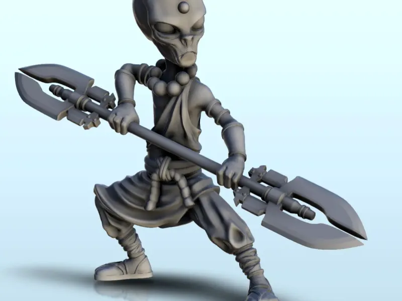 Alien master with double sword and face badges (14) (+ pre-s