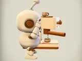 Confused Robot Coffee Machine Scene Funny Model-3
