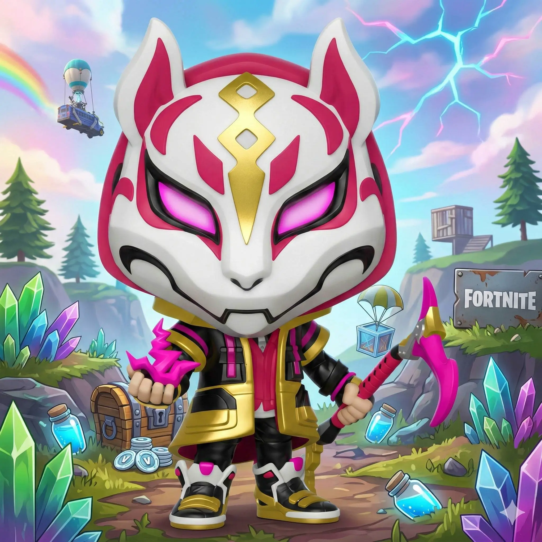 Funko of Drift from Fortnite