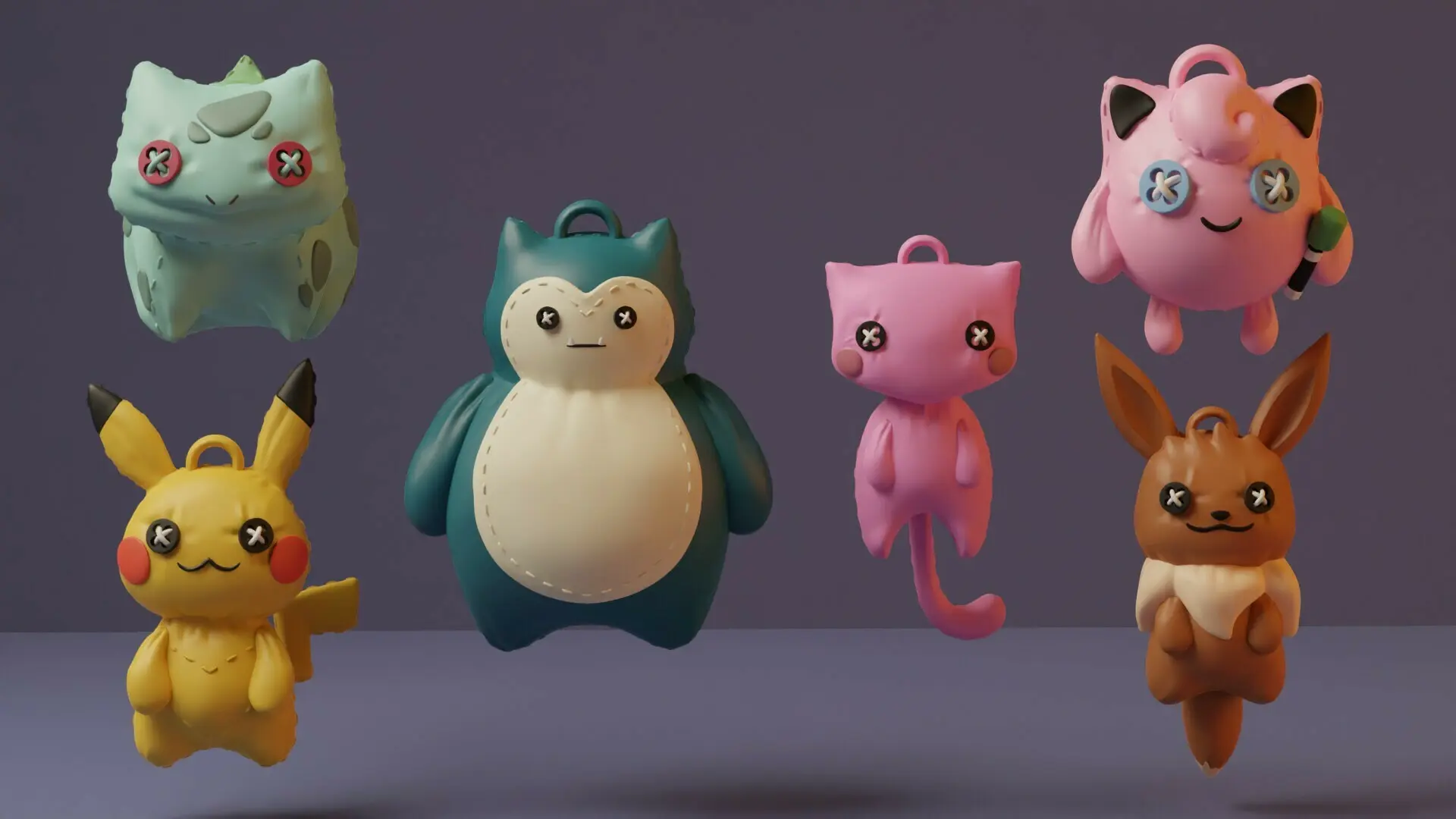 Sneaky Panda Other STL Download - POKÉMON PACK RAGDOLL KEYCHAIN OR PENDANTby SNEAKY ...