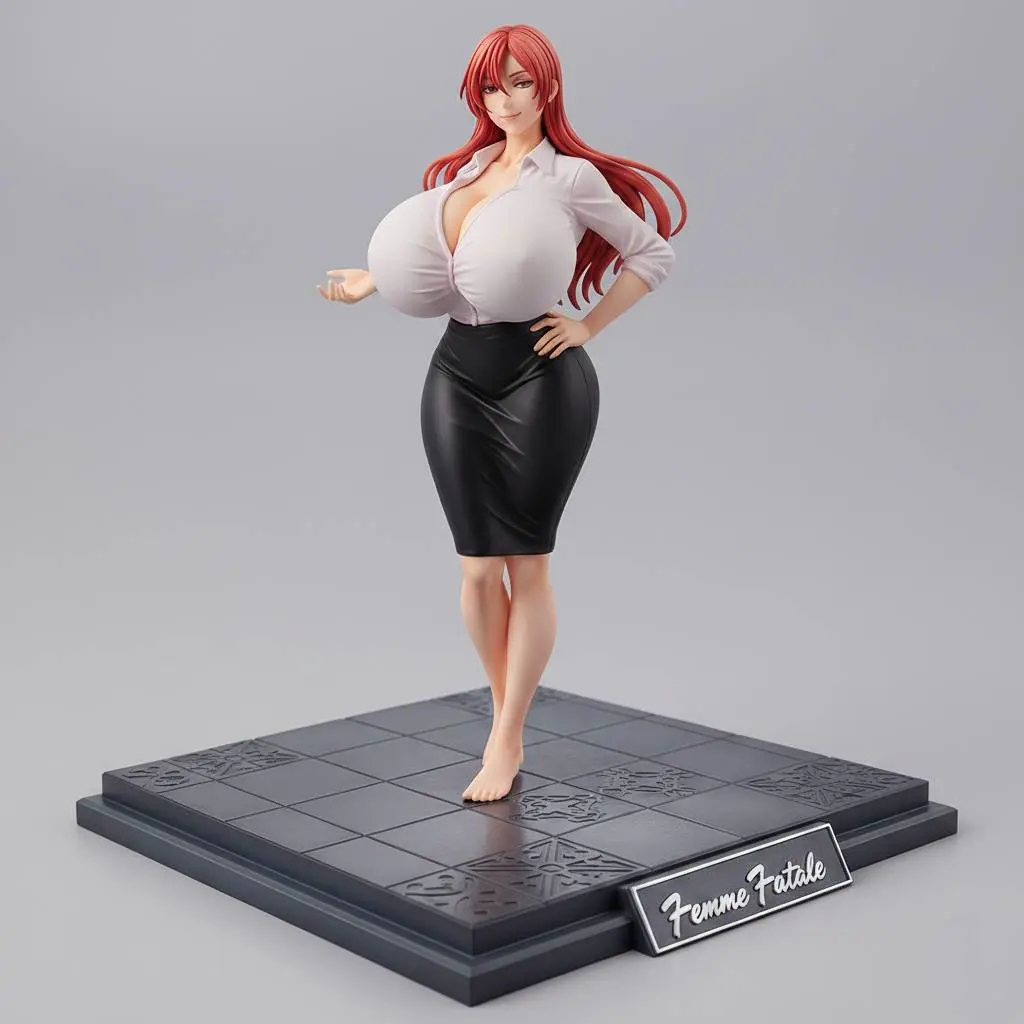 Femme Fatale Executive – Office Glamour Pose Ecchi Figurine