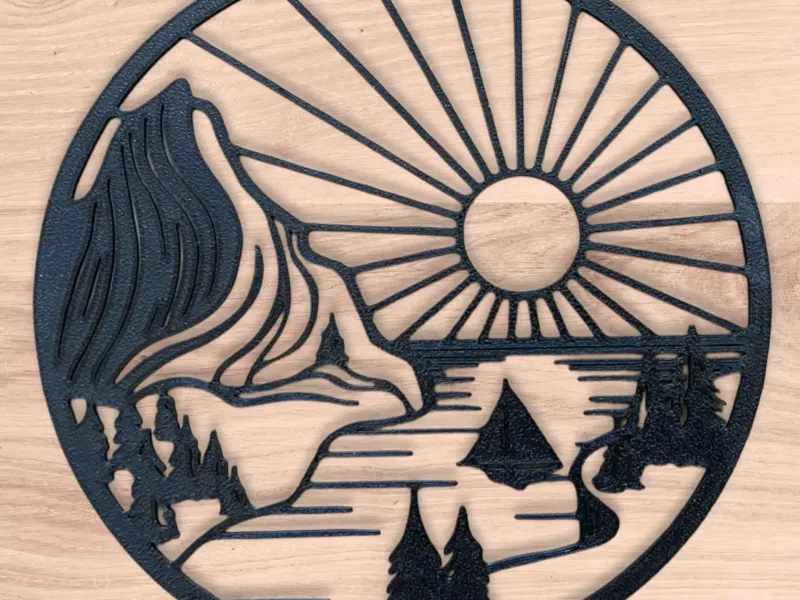 Mountain and Sunset Wall Art Decor