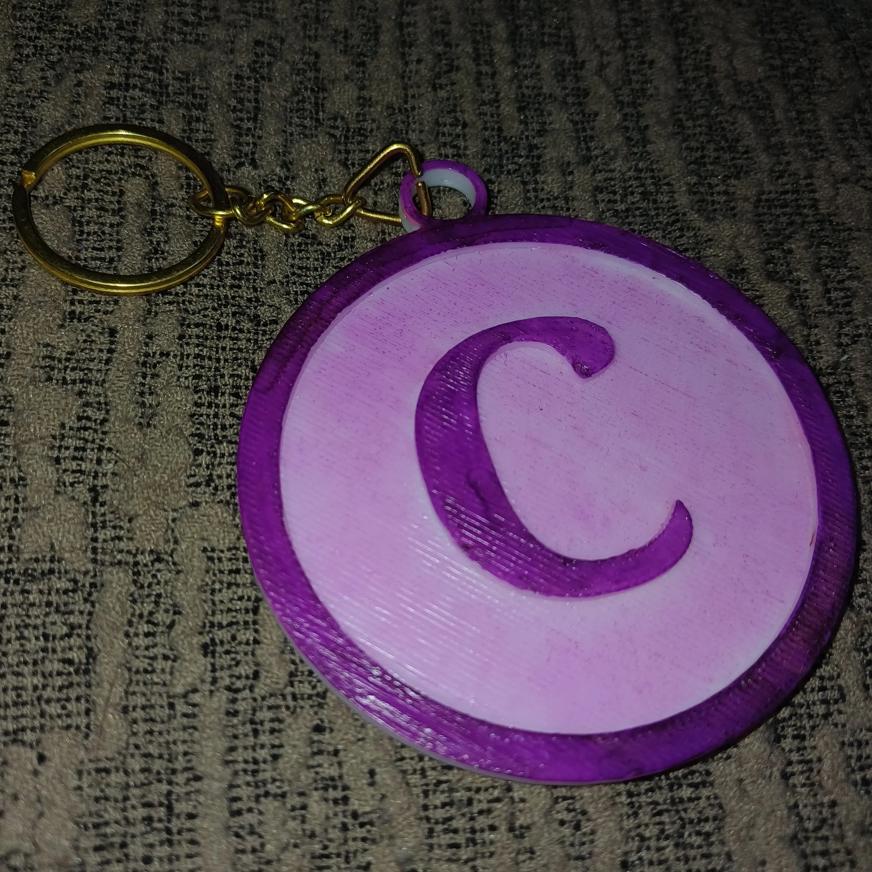 C Keychain - Name Initial Decoration