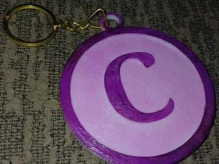 C Keychain - Name Initial Decoration
